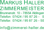 Zimmerer Baden-Wuerttemberg: Zimmerei Markus Haller